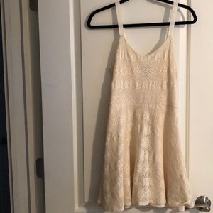 Aqua cream textured dress